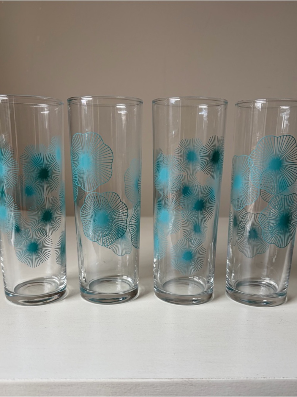Set of 4 vintage IKEA Snäll highball glasses from the 1970s